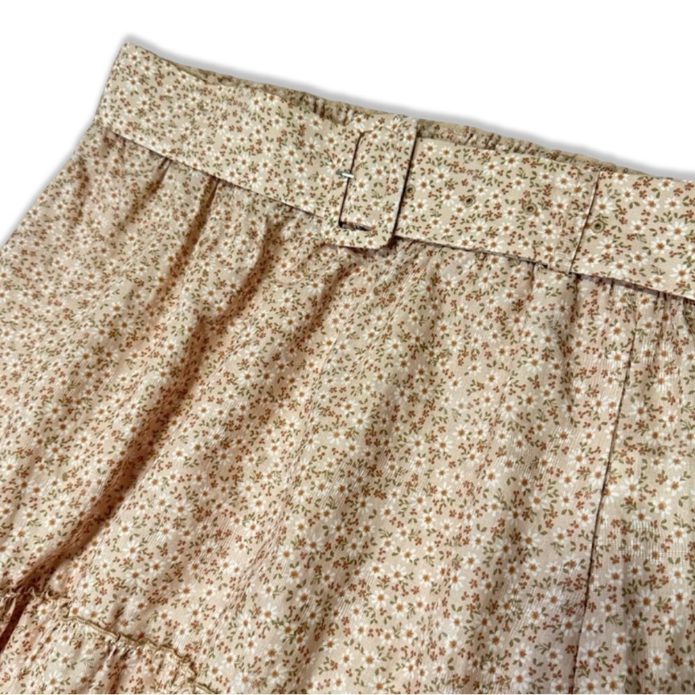 Show Me your Mumu Miley Tiered Belted Maxi Skirt Ditsy Daisy with Pockets Size M - Picture 3 of 12
